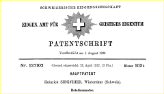 Zürcher Patentschriften 1888–1968